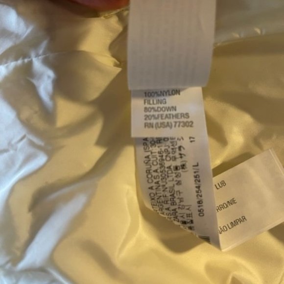 Zara Woman Ivory High Neck Down Winter Puffer Jacket size L - Picture 5 of 6